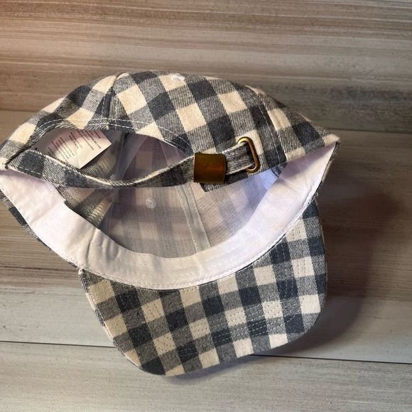 Baseball Cap Buffalo Check Hat Black/ White  adjustable size - Picture 4 of 4